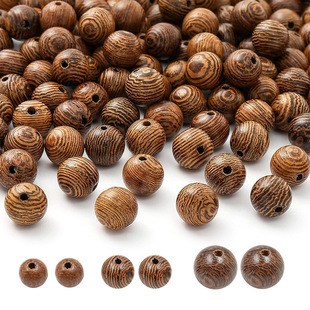 Cross-border hot selling 6-12MM natural chicken wing wood round beads, chicken wing wood loose beads DIY bracelet necklace material wholesale