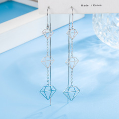 Elegant Geometric Diamond Shape Women's New Arrival High-End Light Luxury Style Pattern Versatile Earrings Drops