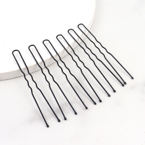 Korean-style U-shaped hair clip, straight hairpin, small black clip, bun hair pin, black hair clip, bridal headdress