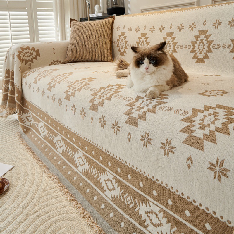 Jacquard Sofa Towel Full Cover Cloth Nordic Picnic Camping Mat Blanket Sofa Cover Towel Four Seasons Universal Sofa Cover Customized