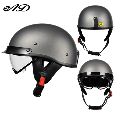 Motosiklet kaskı (dəbilqə) – Scooters, Electric Bike Helmets, Japanese-Style - 3ca-type-dumb-metal-transparent-mirror-m55-56-head-circumference