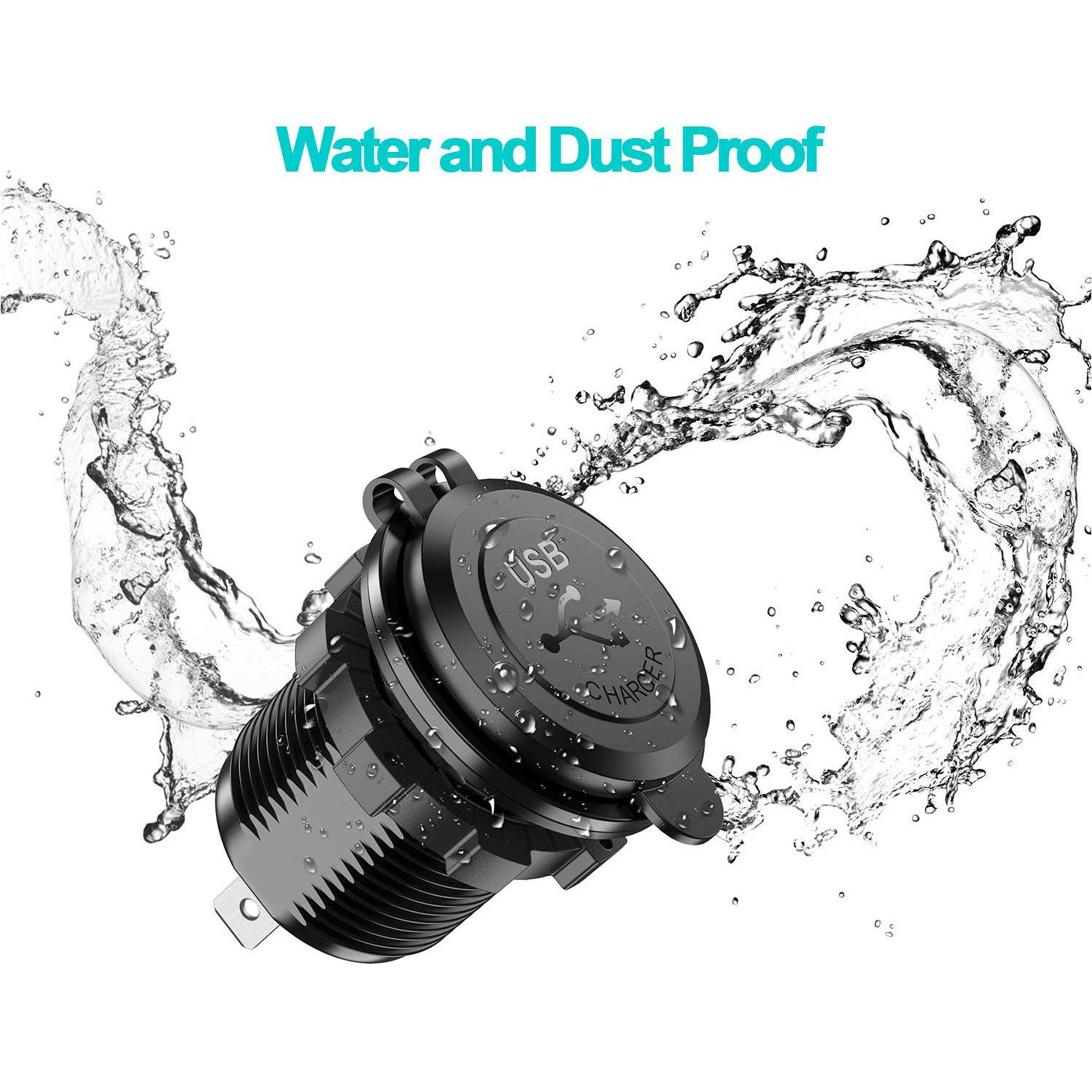 Cargador de modificación de coche con interruptor QC3.0 + PD cargador de coche interfaz TYPE-C botón de control de potencia con cable