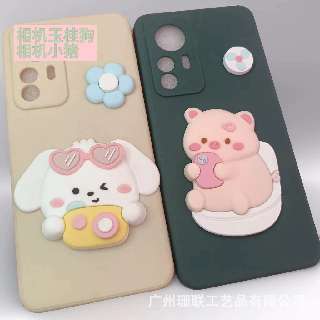 Силиконовый мультяшный чехол для камеры PVC, чехол для телефона, аксессуары