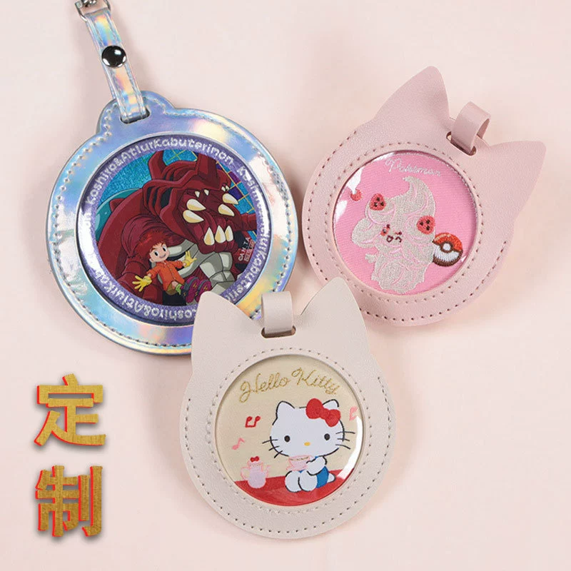 Симпатичные кожаные защитные чехлы для аниме периферийные значки выходят и хранят прозрачный дисплей