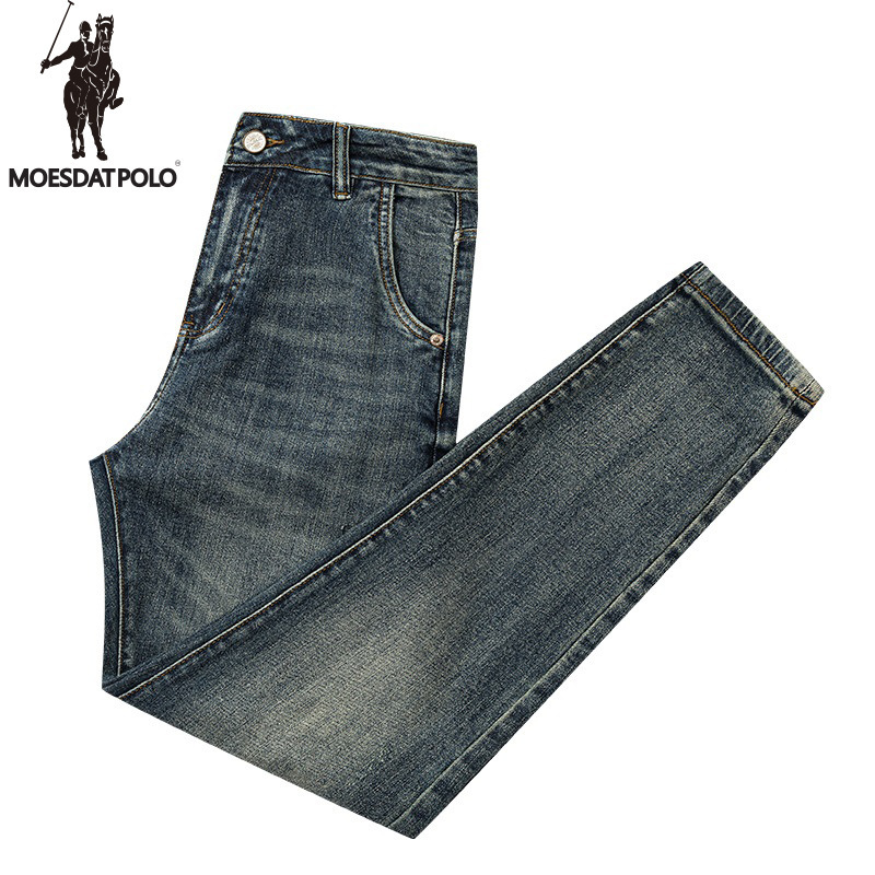 Larlon Paul POLO new jeans men's autumn and winter straight business stretch middle-aged men's pants casual