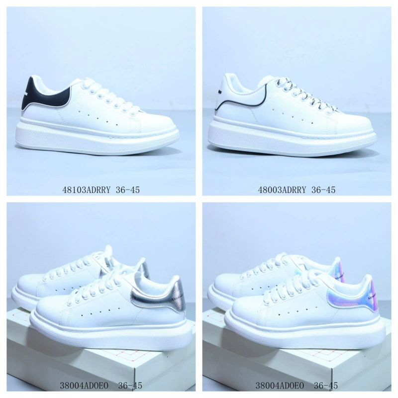 Новые белые туфли McQueen для внешней торговли, мужская и женская универсальная повседневная обувь из натуральной кожи на толстой подошве для пар