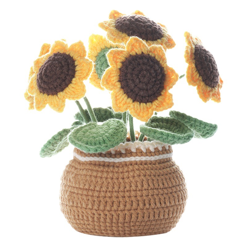 Nuevo producto de Amazon Paquete de material manual en inglés Tejido hecho a mano Bola de lana de bricolaje Decoración grande de flores