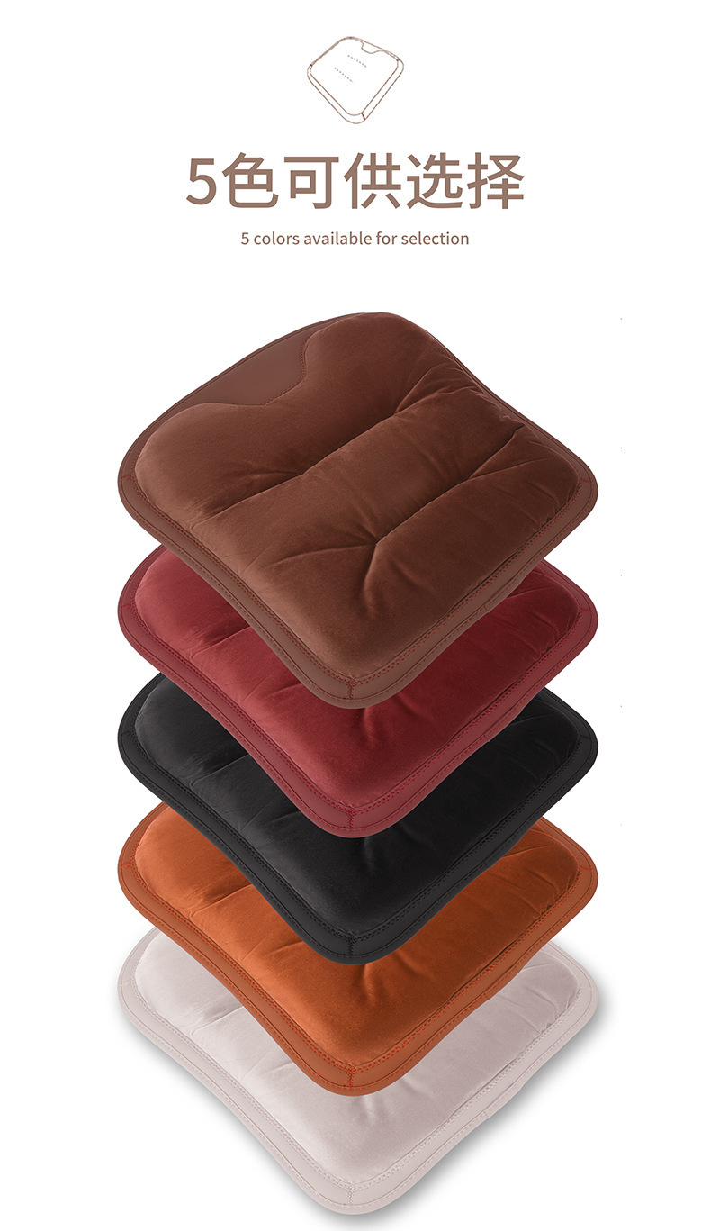 Flannel Car Seat Cushion Plush Winter High-End Car Seat Cushion Car Warm Three-Piece Seat Cushion Set