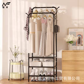 南美热销简易多层多功能家用晾衣架收纳架挂衣架衣帽架简约收纳架