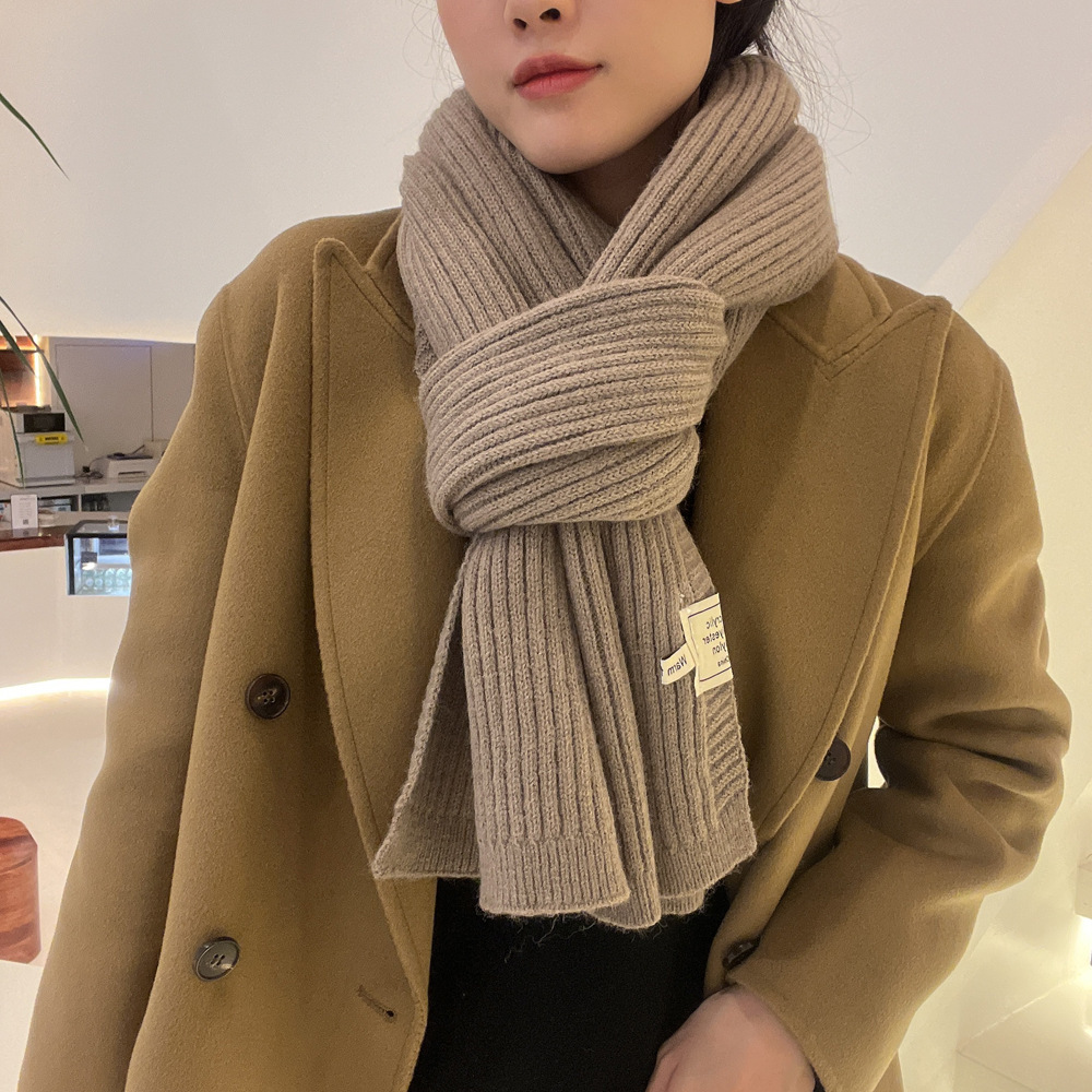 Autunno inverno tinta unita piccolo per la nuova versione coreana da donna, semplice versatile, calda protezione per il collo, sensazione di fascia alta_voghion.com