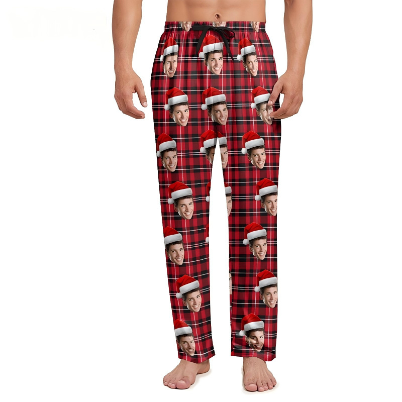 跨境专供欧美居家裤男仿棉长款3D热升华印花亚马逊个性睡裤厂家