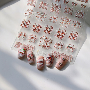 TENSOR new process frosted wool plaid nail stickers TL-305 three-dimensional adhesive nail stickers exquisite series