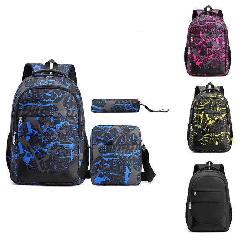 Mochilas para estudiantes, mochilas, conjunto de tres piezas para escuela secundaria para hombres y mujeres de estilo universitario, mochilas escolares de gran capacidad, bolsas de viaje informales, comercio exterior