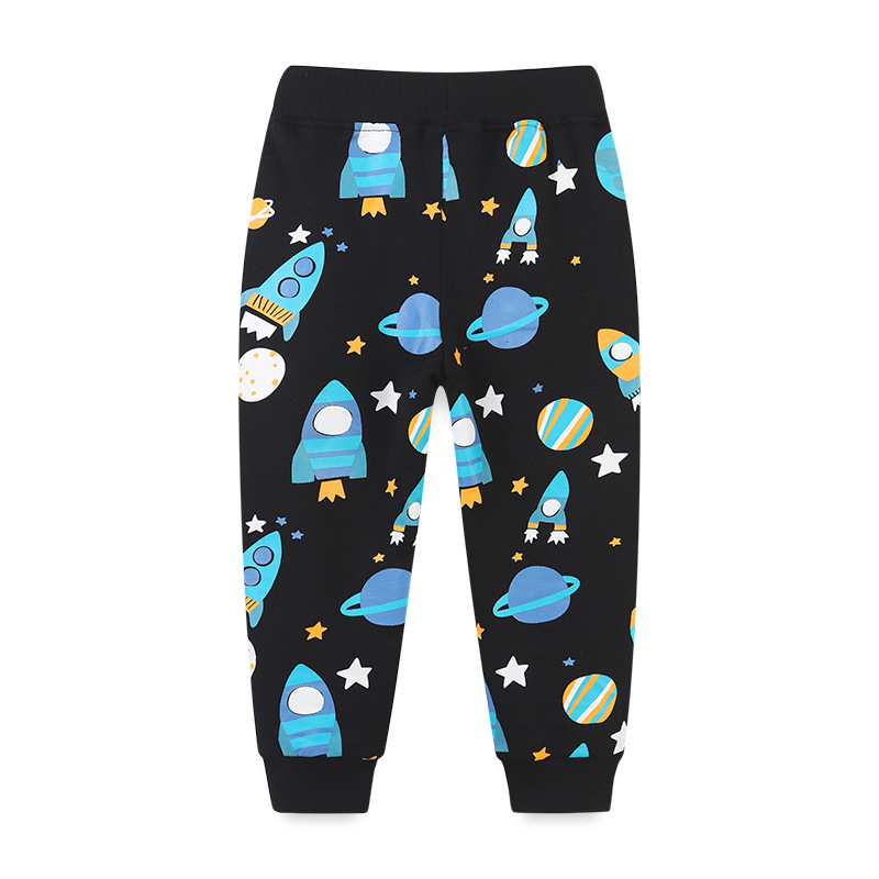 Pantalones para niños de estilo europeo y americano al por mayor Primavera y otoño nuevos pantalones para niños impresos de dibujos animados Pantalones deportivos de moda para niños