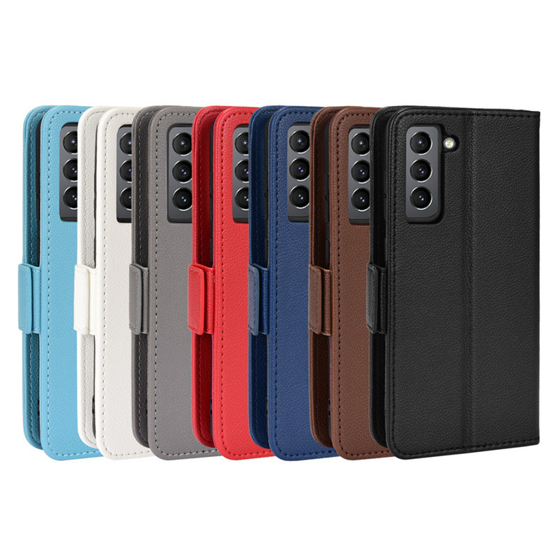 Suitable for Samsung S22 Mobile Phone Case Galaxy S22 Ultra 5g Flip Leather Case Litchi Pattern S21+ Card Fe