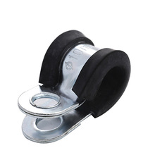 【工厂】铁镀锌不锈钢201304连胶条卡箍R型U型N型骑 马卡固定线夹