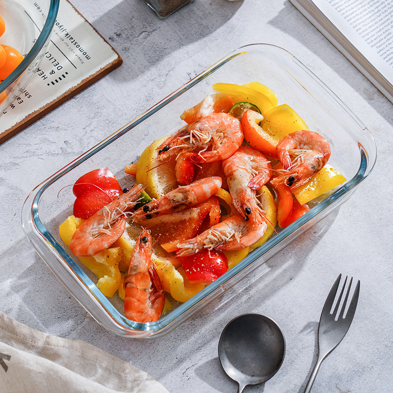 Placa de horno de vidrio horno microondas doméstico resistente a alta temperatura placa de pescado al vapor placa de frutas placa de bocadillos placa de alto rendimiento