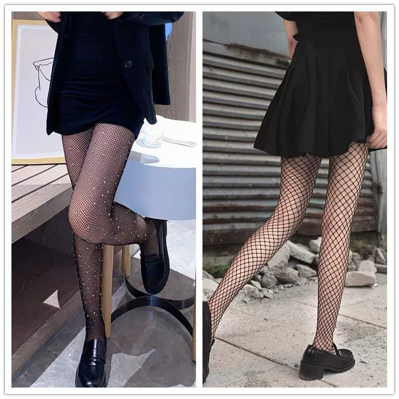 Summer thin tights, black fishing net