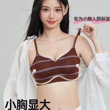 2025新漫画胸内衣小胸显大上托胸内衣女聚拢加厚防下垂女士文胸罩
