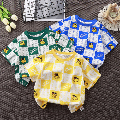 New children's short-sleeved t-shirt pure cotton boys and girls summer single-piece baby bottoming shirt manufacturer wholesale