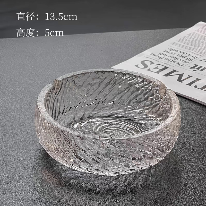 Cenicero de vidrio de cristal, sala de estar para el hogar, cenicero de oficina, adornos pequeños de alta gama, taza de humo de ceniza antivoladora redonda ciclónica