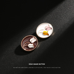 New floral buttons versatile clothing cashmere coat outerwear decorative buttons high-end sweater cardigan white buttons