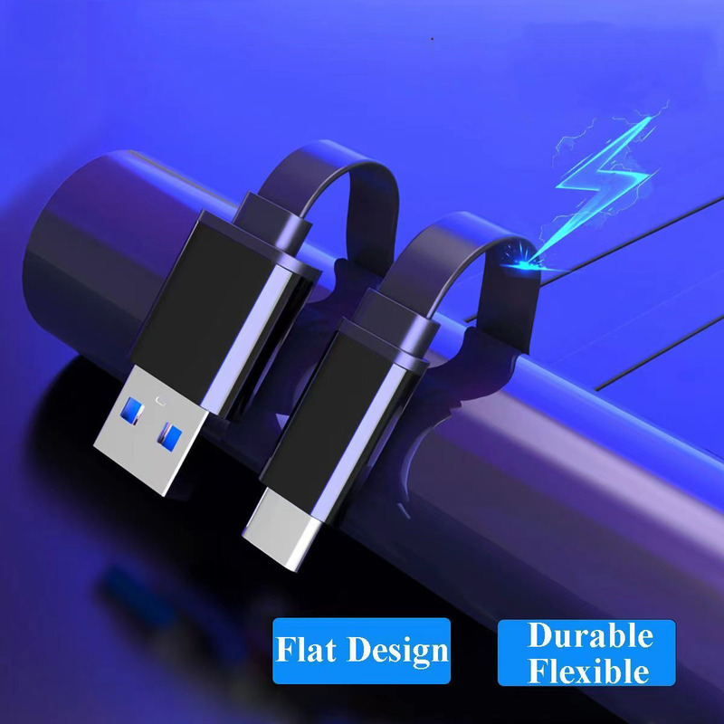 Flat cable usb to typec data cable PD fast charging applicable USB-C interface charging cable noodle cable