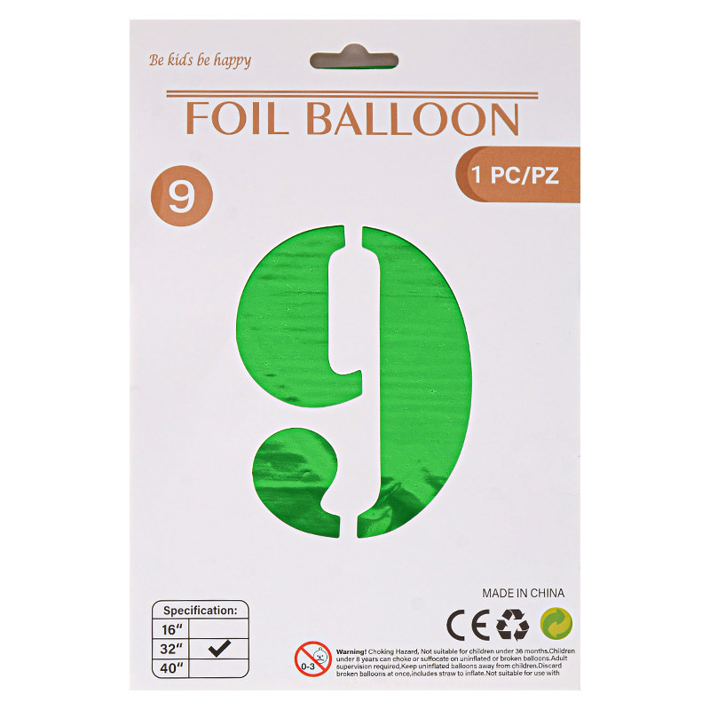 32 pulgadas Tarjeta de papel digital OPP globo de embalaje independiente fiesta de cumpleaños ambiente decorativo globo