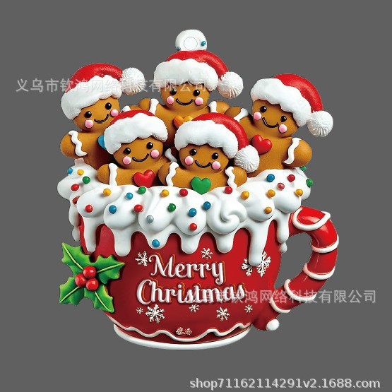 亚马逊热卖亚克力圣诞树挂件 家居装饰品平面吊坠|undefined