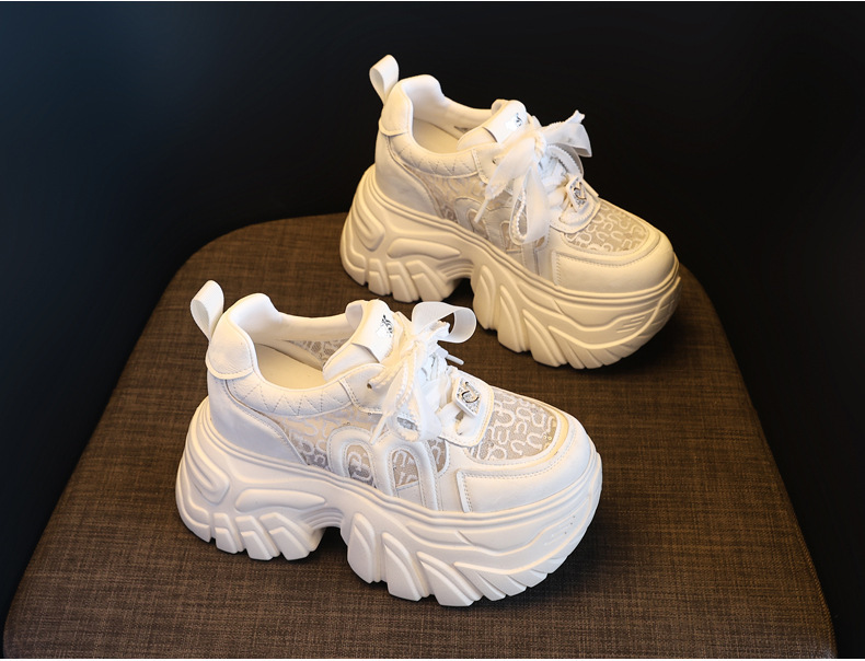 Giày sneaker nữ đế dày lưới thoáng khí phong cách daddy — màu hồng chi tiết 5