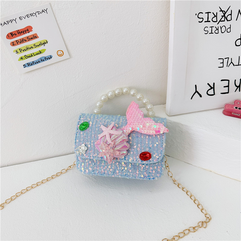 Nuevo bolso infantil bolso de moda de perlas bolso de hombro casual chaqueta de chicas bolso de cadena diagonal
