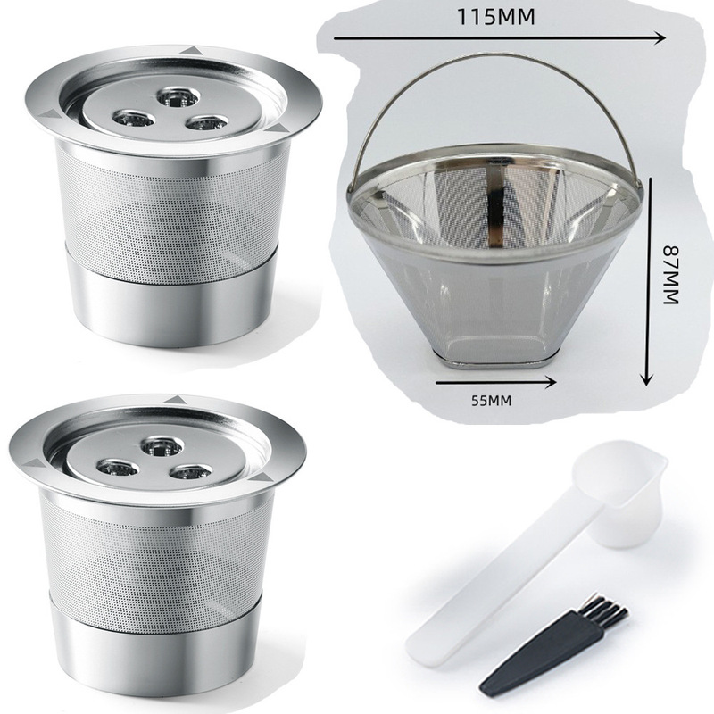 Recyclable Ninja Coffee Machine Stainless Steel 3 Holes K Cup Coffee Capsule Cup with Filter Paper Cup Recyclable Ninja Coffee Machine Stainless Steel 3 Holes K Cup Coffee Capsule Cup with Filter Paper Cup