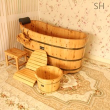 SH香柏木美容院桑拿成人泡澡木桶浴缸单人洗澡沐桶浴盆加厚实木浴