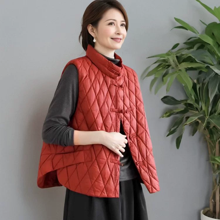 2024 осень и зима новые пуховые хлопчатобумажные куртки модные жилеты повседневные короткие ромбовидные женские куртки