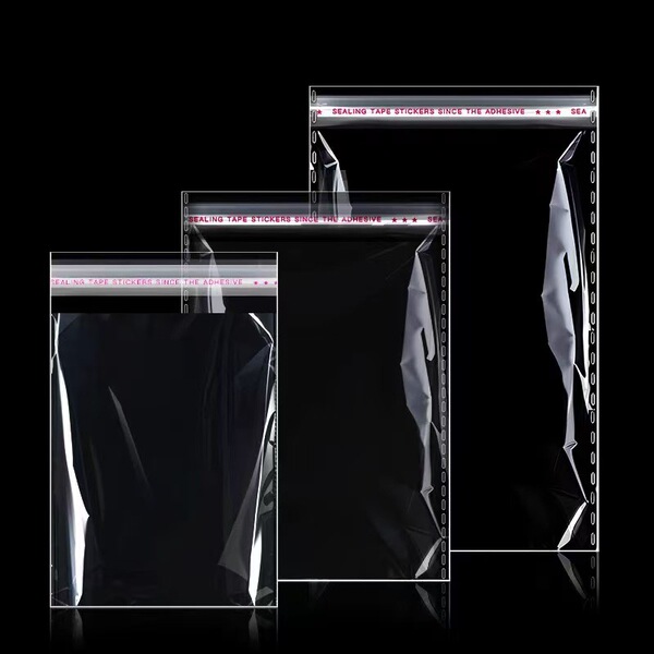 Self-adhesive transparent bag