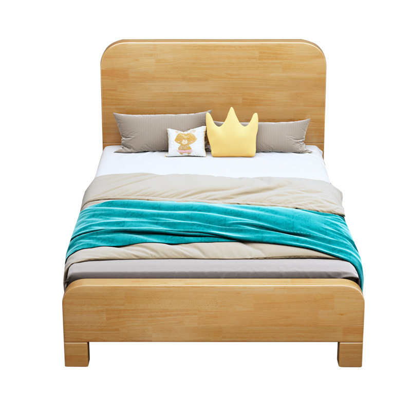 Cama de madera sólida Cama individual 1,2 m tronco simple almacenamiento económico Cama de caja alta madera sólida 1,5 m cama doble nórdica