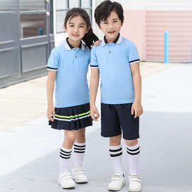 夏季儿童校服休闲学院短袖百褶裙套装幼儿园园服班服毕业照校服jk