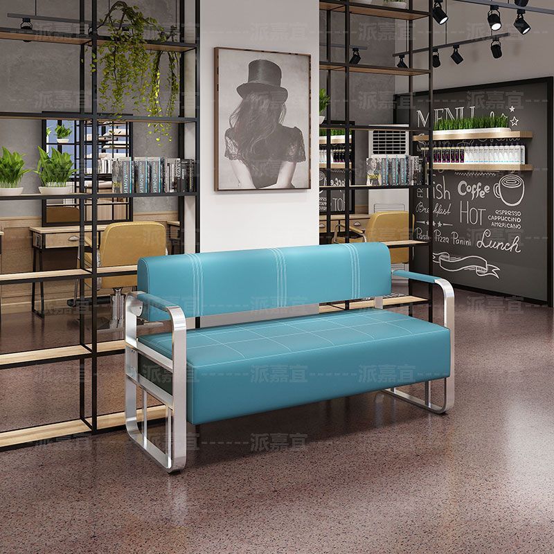 Oficina de recepción pequeño sofá barbería silla de espera ropa salón de belleza barbería sala de descanso silla barbería image 10