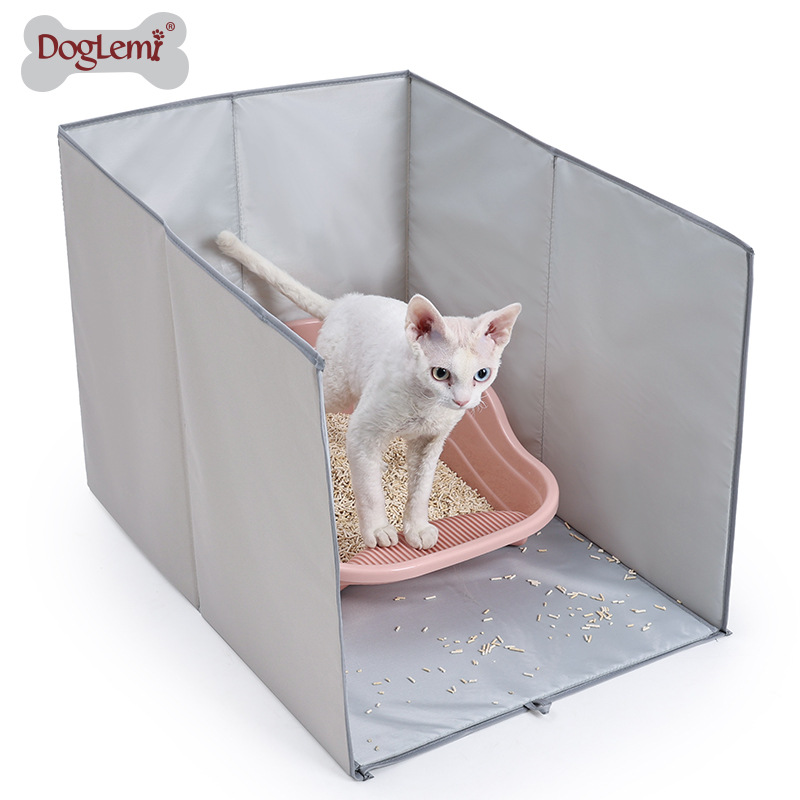 Кошачий туалет, кошачий туалет, переносной кошачий туалет, усиленная перегородка, водонепроницаемая трехсторонняя перегородка, ящик для хранения кошачьего туалета, домашняя кошка