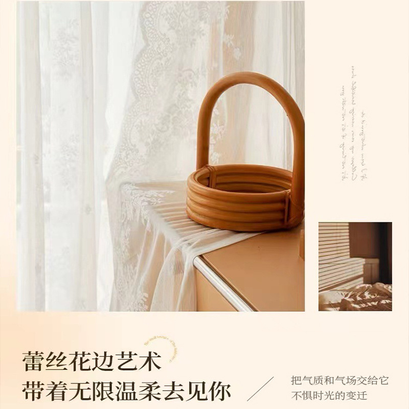 Venta directa de fábrica Cortina de gasa de encaje francés Sala de estar Dormitorio Balcón Ventana salediza Luz impermeable Hilado ondulado Lightning Personalización