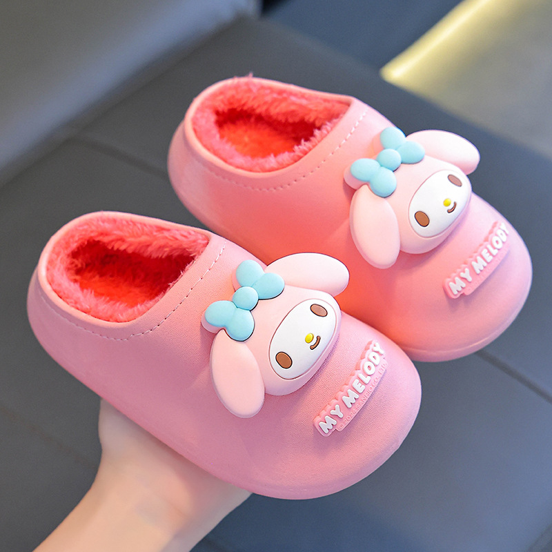 Sanliou zapatillas de algodón de invierno para niños y niñas, calentamiento y terciopelo para niños y niñas, Kullomi, lindos zapatos de algodón impermeables para bebés