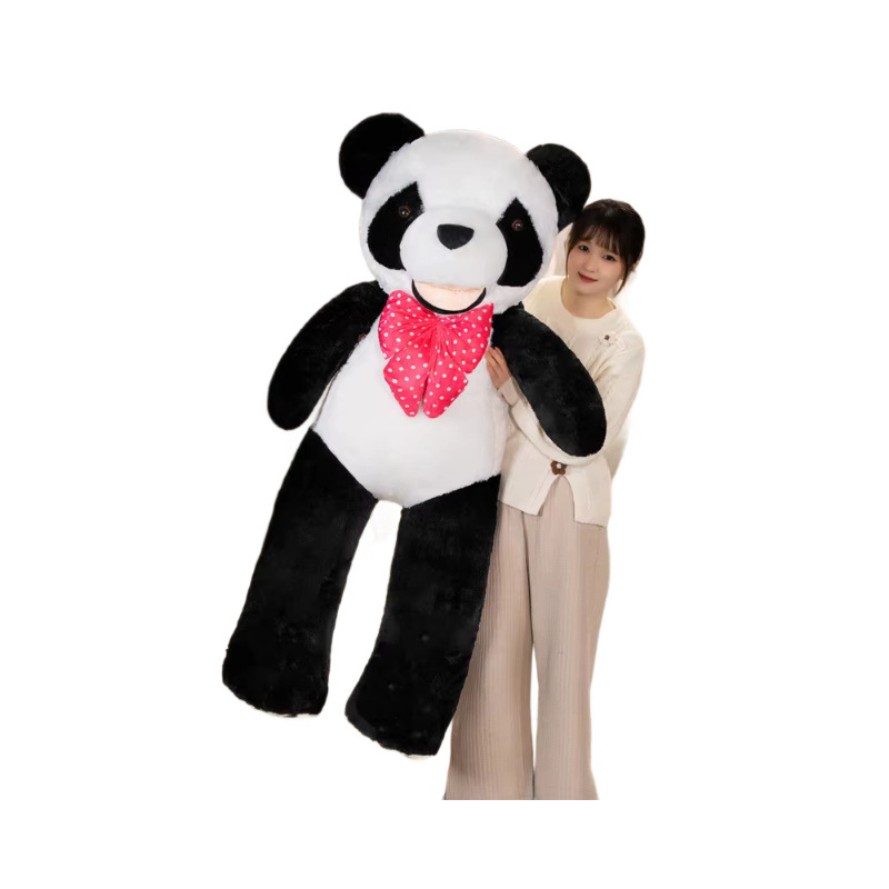 Gran cáscara de cuero Panda blanco y negro semiacabado muñeca de juguete de peluche Panda muñeca semiacabado concha de cuero muñeca de tela