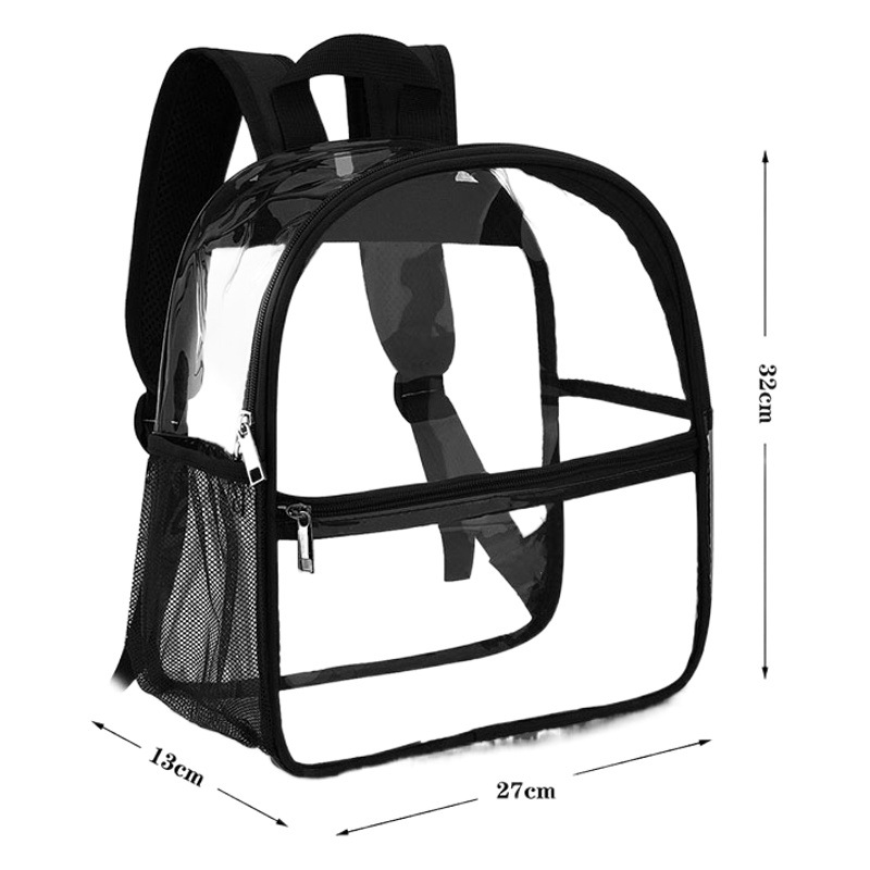 Cross-Border New Transparent Backpack Student Large-Capacity School Bag Functional Outdoor Backpack Waterproof Pvc Cosmetics Bag