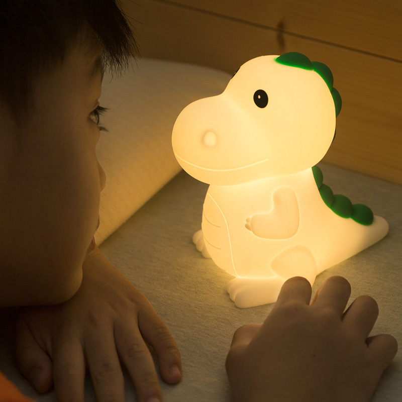 Cartoon Silicone Night Light Creative Cross-Border Tap Light Dinosaur Night Light Bedroom Bedside Animal Tap Light
