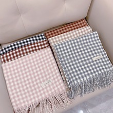 韩版森系日系学院风女款小格子围巾秋冬保暖经典仿羊绒披肩围脖