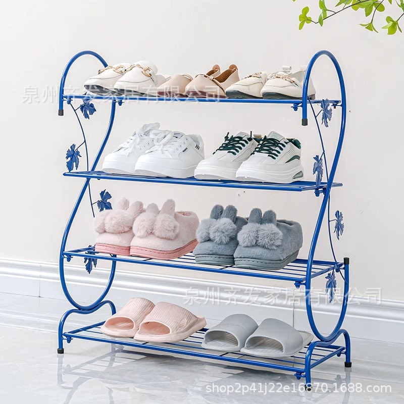 간단한 학생 신발 랙 철 다층 기숙사 저장 신발 랙 경제적 인 현대 간단한 방진 작은 신발 캐비닛