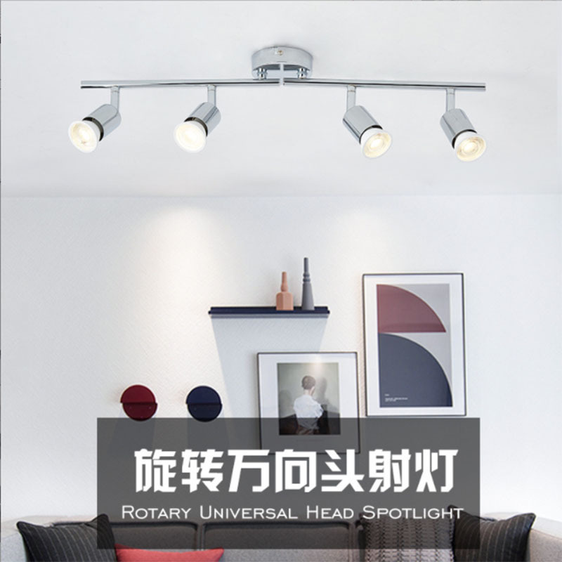 Cross-Border 4-Head Led Spotlight Ceiling Light Spotlight for Exhibition Hall Surface-Mounted Background Wall Kitchen Adjustable Spotlight Others