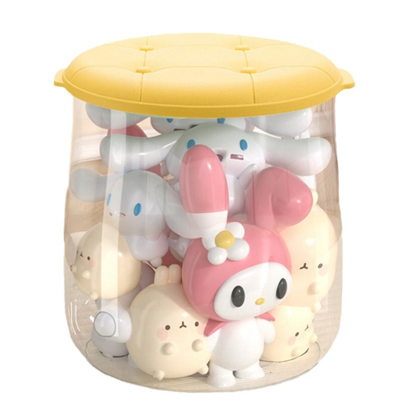 子供用収納ボックス、赤ちゃんのおもちゃ、人形、積み木収納バケツ、多機能収納プラスチック透明収納ベンチ、家庭用|undefined