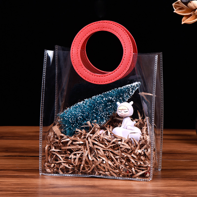 婚礼喜糖pvc手提袋学生ins风手提pvc袋网红伴手礼透明礼品袋定 制