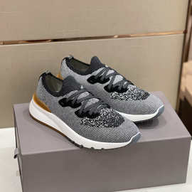 欧美新款牛皮拼接反绒牛皮商务运动休闲鞋男厚底时尚百搭休闲板鞋